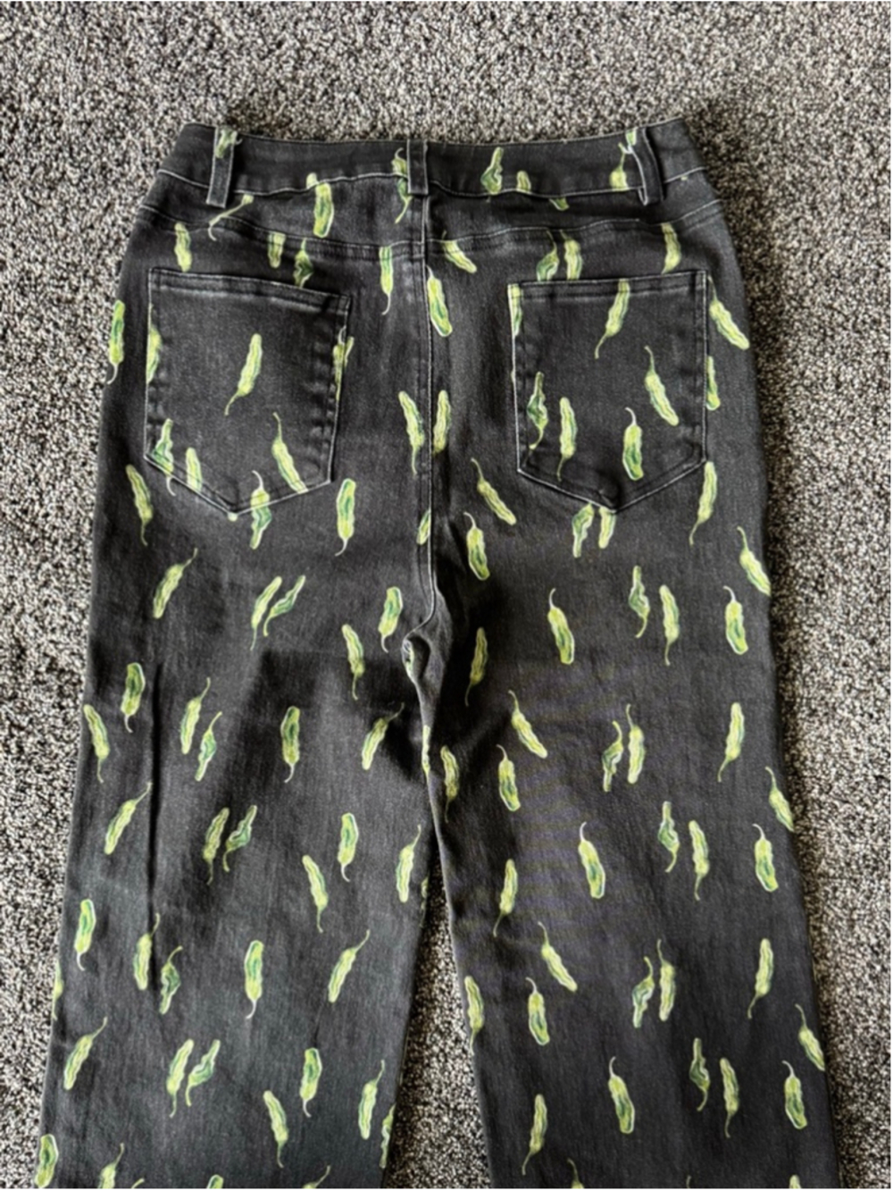 Women's Bailey Rose Black & Green Pepper Print Wide Leg Jeans S - Picture 7 of 11